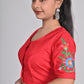 Red Embroidered blouses for sarees