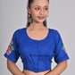 Blue Embroidered blouses for sarees