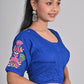 Blue Embroidered blouses for sarees