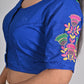 Blue Embroidered blouses for sarees